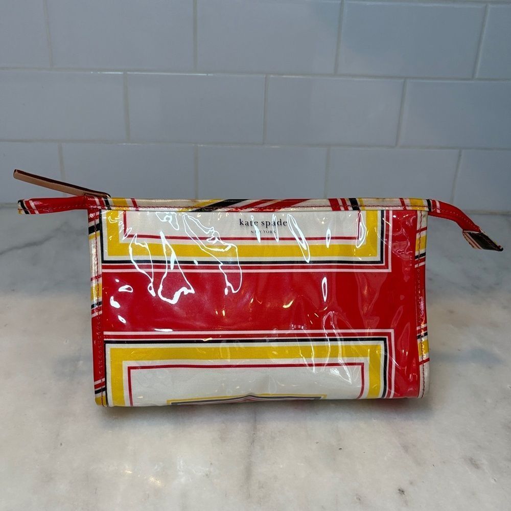 Kate Spade Travel Bag Colorful Geometric Toiletries Cosmetic Case Pouch